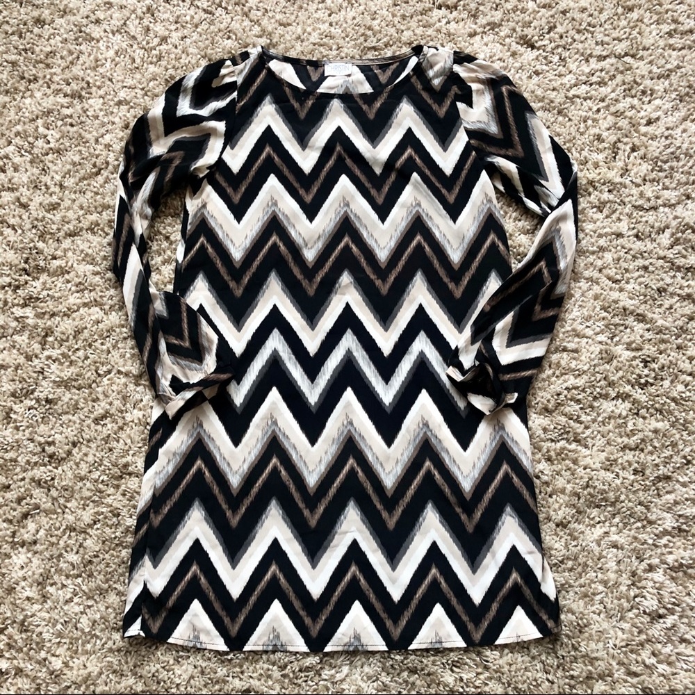 Black and Brown Chevron Dress